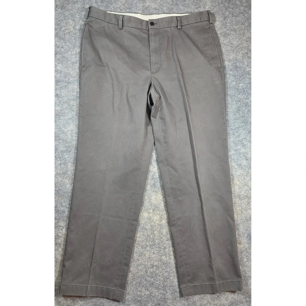 Brooks Brothers Advantage Chino Clark Fit Grey Cotton Pants Mens 38x30